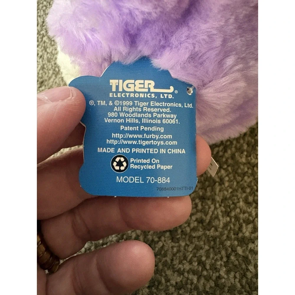 Vintage Furby Purple Yellow Springtime Blue Eyes Limited Edition Works 1999